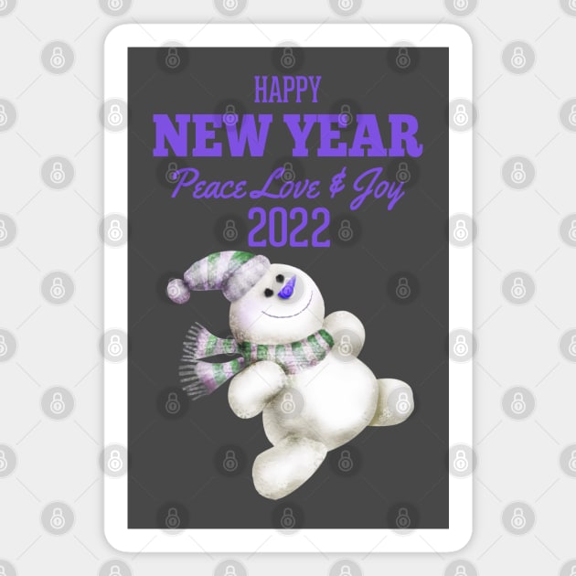 Peace Love and Joy Happy New Year Magnet by Aventi